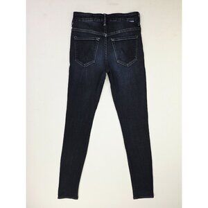 Mother Size 25X30 Women High Waist Looker Coffee Tea Or Me Blue Denim Logo Jeans